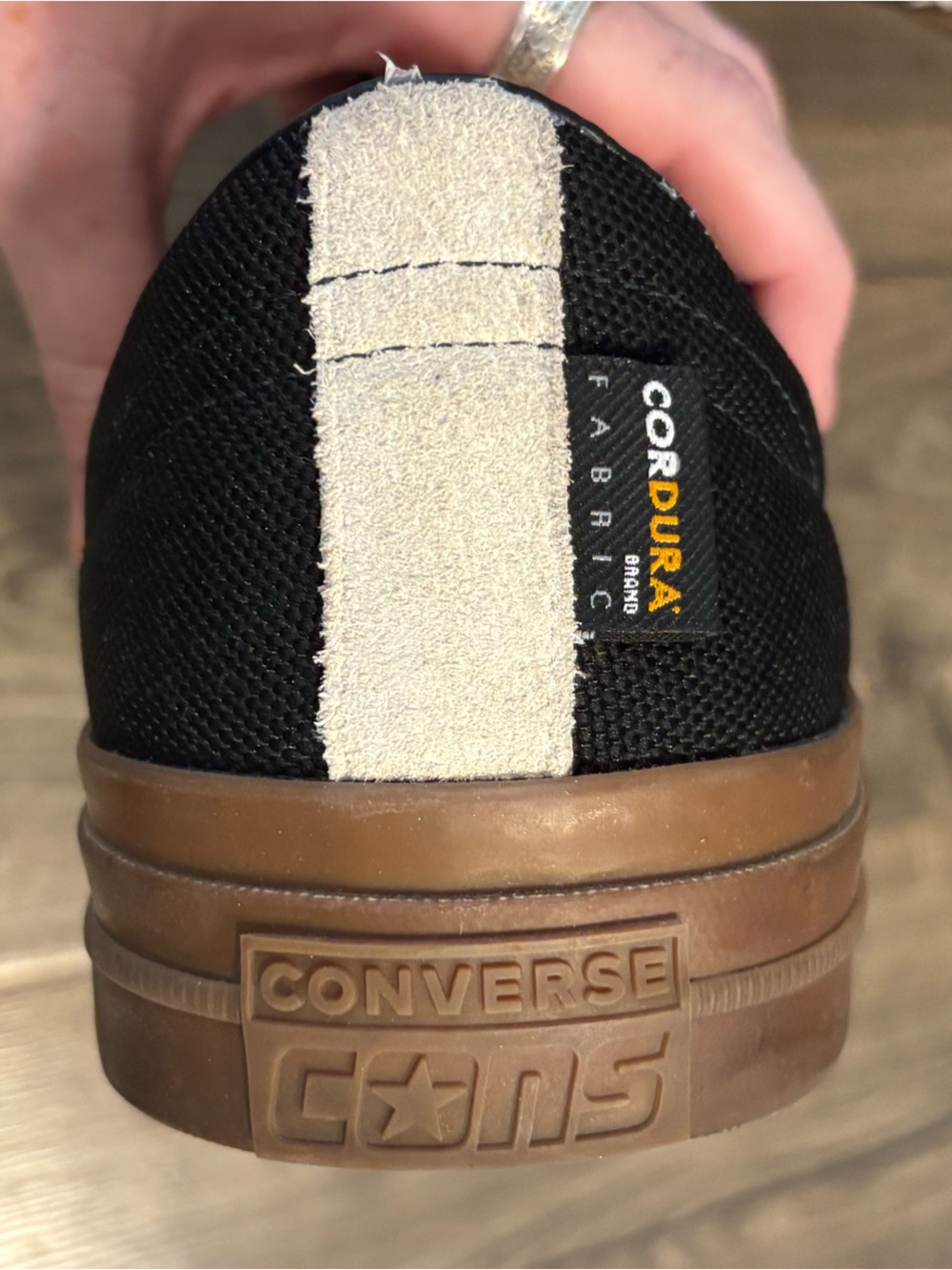 Converse One Star Pro Shoes Lace Up Black Cordura Canvas A03217C Mens size 12 - Picture 6 of 13